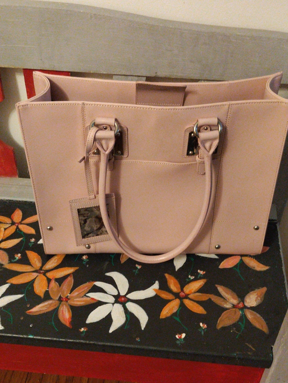 Wilsons Leather Light Blush Structured Tote with Dual Handles